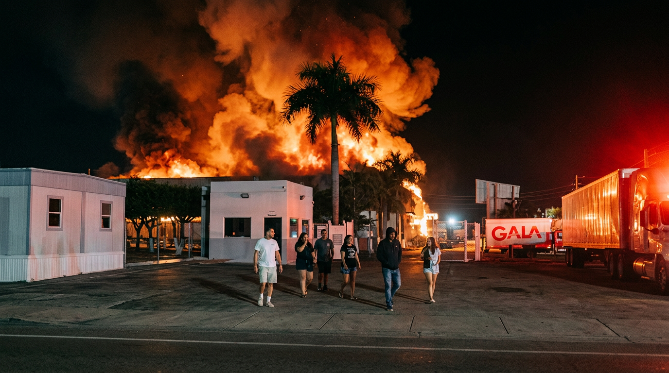 Fogo em fábrica mobiliza bombeiros em Aparecida do Taboado, MS