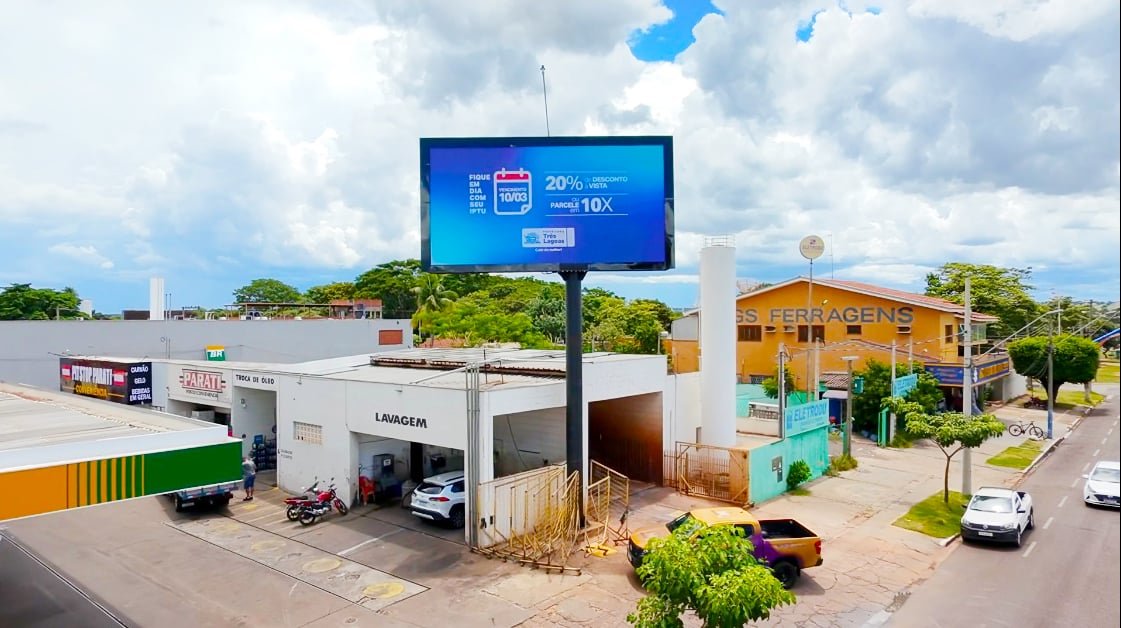 Novo painel de LED do Grupo RCN entra em operação em Três Lagoas